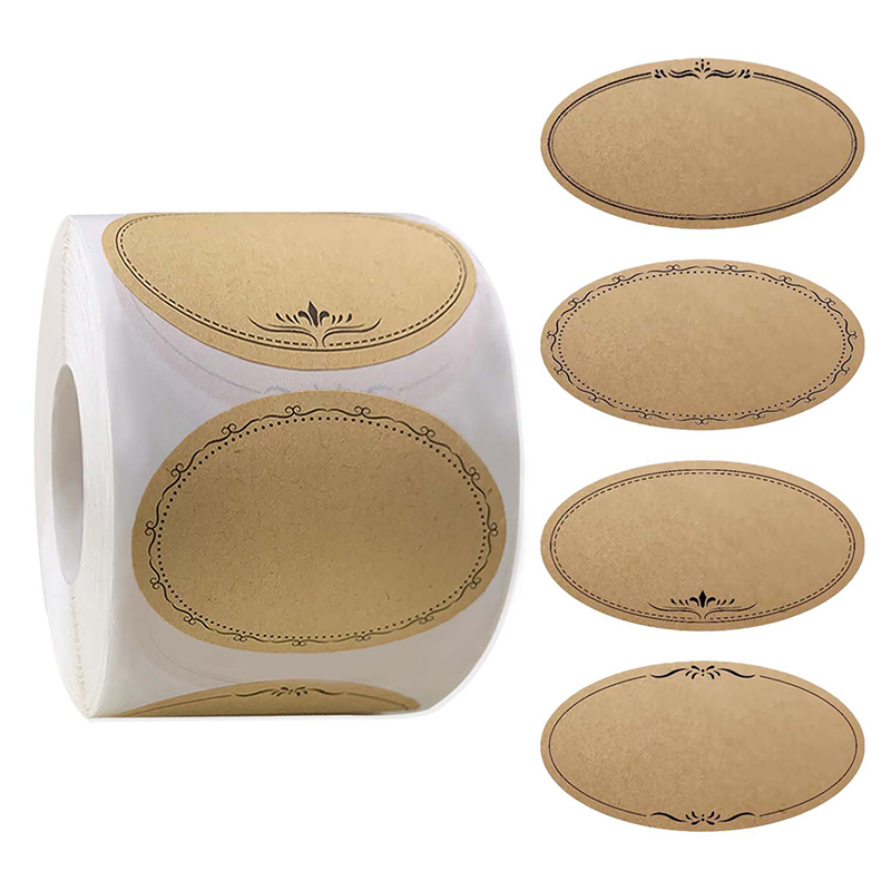 Sticker Label Roll - 250 Naklejek/Rolka 6,35*3,55cm Papier Kraft Domowa